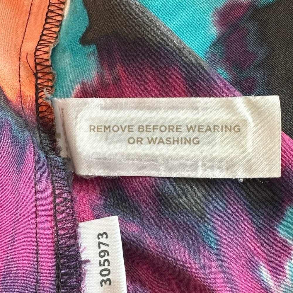 LOFT Vibrant Colorful Tie Dye Sleeveless Ruffled Maxi Dress Size 14 Petite - Picture 7 of 7